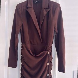 AX Paris Brown Long Sleeve Dress